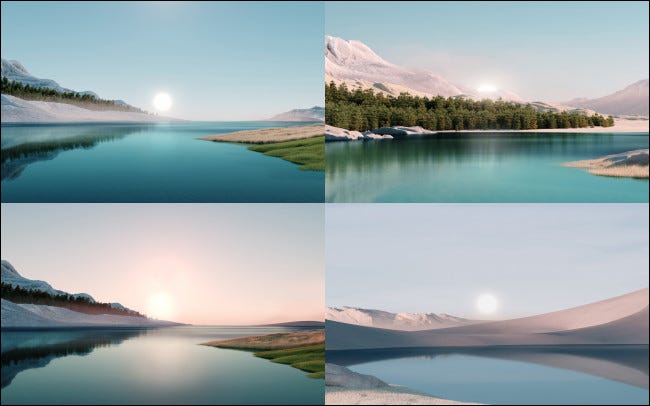 Windows 11 的新壁纸的长什么样